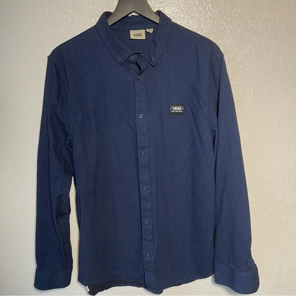 Vans Shirts Vans Navy Blue Long Sleeve Button Shirt Wilton